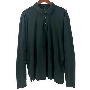 Lands’ End Traditional Fit Mens Polo Shirt Long Sleeve XL Black 10470